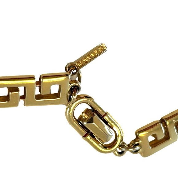 Vintage D’Orlan Gold Tone Greek Key Link Necklace Signed 24” - Picture 3 of 9